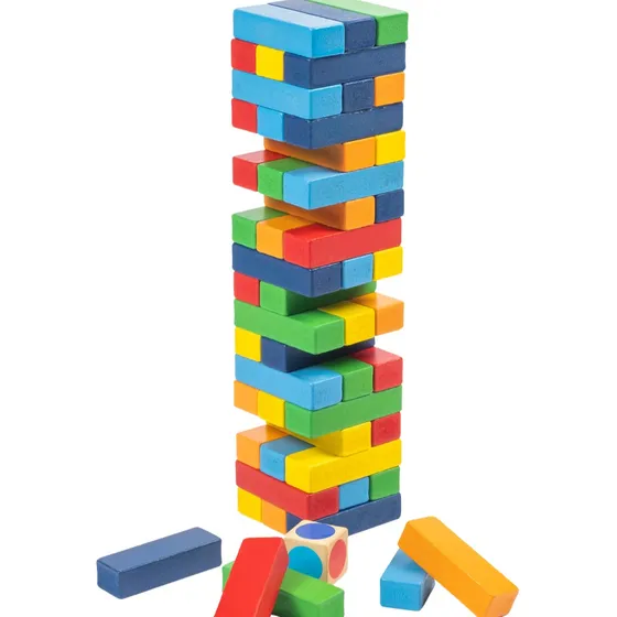 Jenga Yenga Juego De Mesa Para Niños Torre De Colores Madera