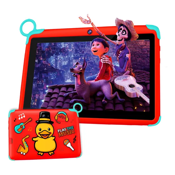 Tableta Kids One Economica E-24 64gb 4gb Ram 7'' Niños Color Rojo