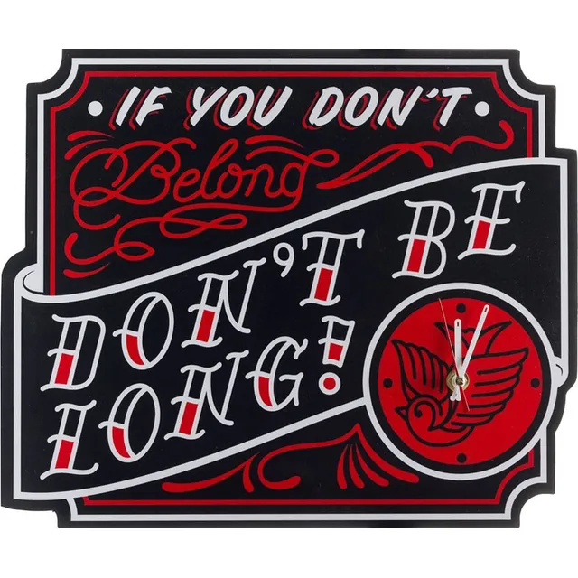 Sourpuss If You Don't Belong Be Reloj Pared Retro Marca Roja