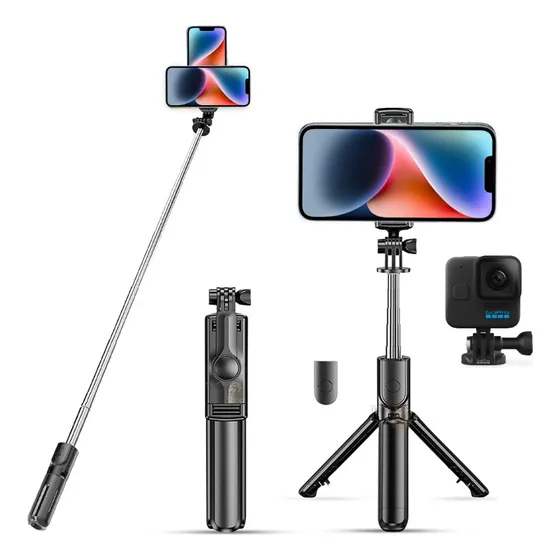 Tripé Celular Gopro Bastão Selfie Controle Foto Vídeo 360 