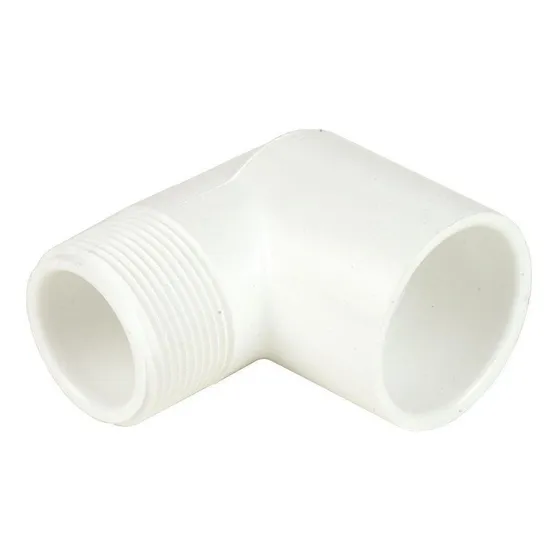 Codo 90 Pvc 1 1/2 Pulgadas Liso Rosca Dura Americano X 2