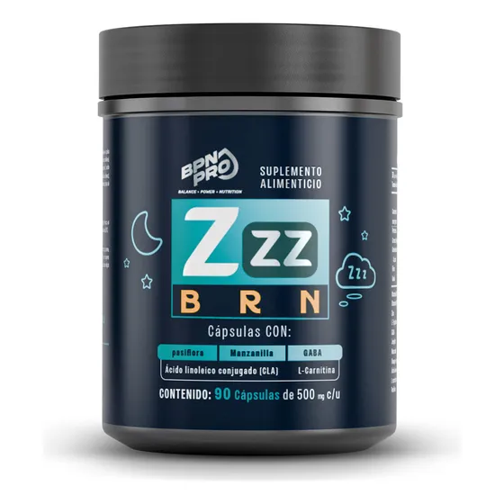 Zzz Brn Bpn Pro  Quemador De Grasa Nocturno Con Cla, Carnitina, Gaba, Magnesio Y Manzanilla  Apoya La Relajación Y Sueño Reparador 90 Cápsulas
