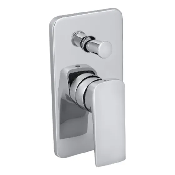 Monomando Para Regadera Con Desviador Urrea Cromo Quadro 2 Acabado Cromado