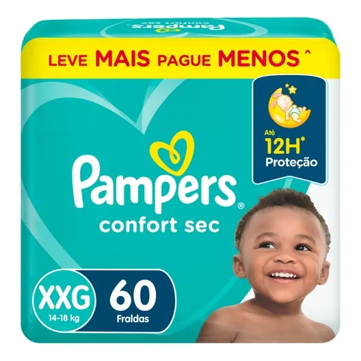 Fralda Pampers Confort Sec Xxg 60 Unidades