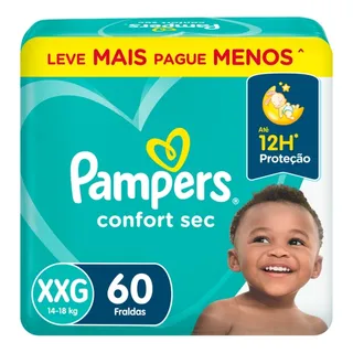 Fralda Pampers Confort Sec Xxg 60 Unidades Fralda Pampers Confort Sec Xxg 60 Unidades
