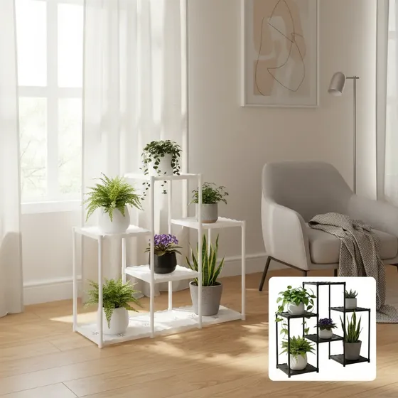 Mueble Organizador De Metal Y Plastico De Plantas 73x82.5 Cm Variado