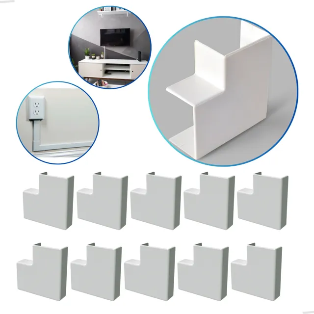 Kit 10 Cotovelo L 90° Canaleta 10x20mm Acabamento Sistema X