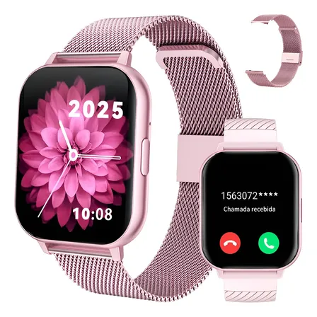 Relógio Smartwatch Prova D'água Ultra Mulher Rosa Original Rosa
