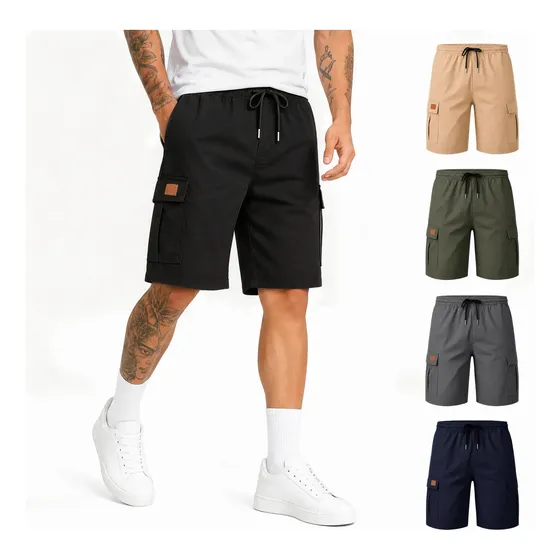 Bermuda Cargo Masculina Skate Larga Elástico Short Adulto