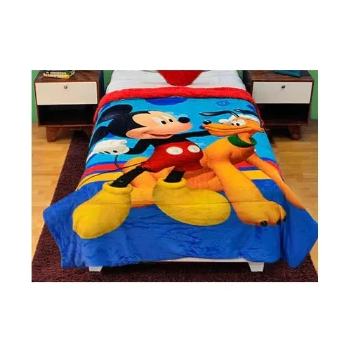Edredon Individual Reverso Borrega Disney Jr Mickey (1.5x2m)