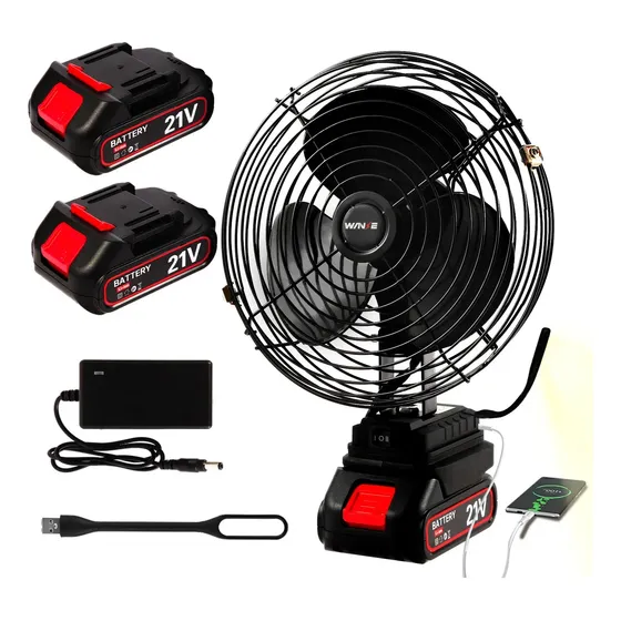 Ventilador Portãtil Recargable Marcos Metãlicos 2 Baterias Wanse