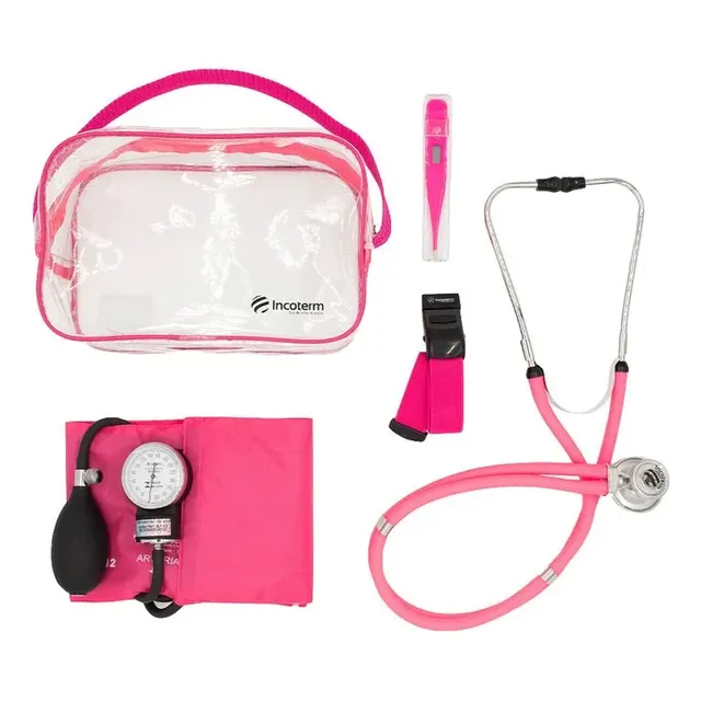 Kit Esfigmomanômetro + Estetoscopio Duplo + Bolsa Incoterm