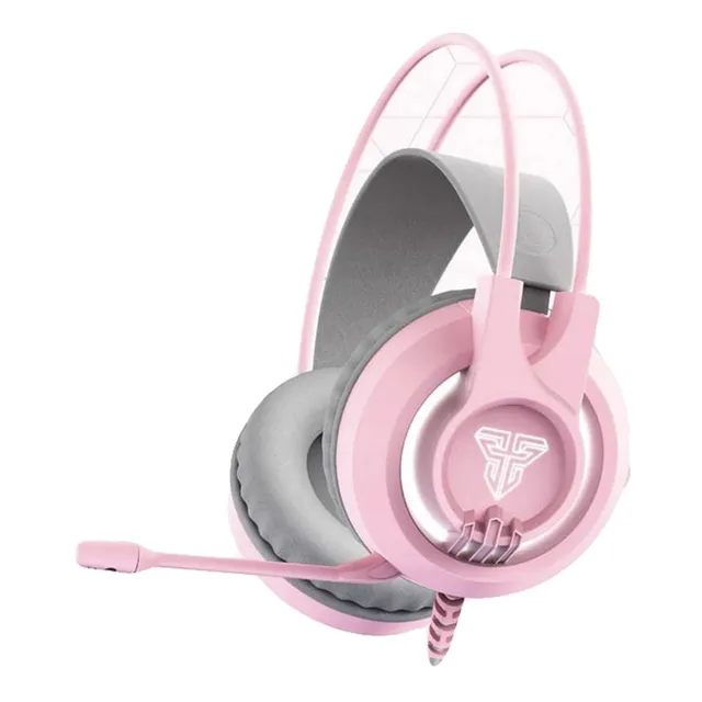 Auriculares Gamer Fantech Rosa Pc Notebook Retroilumimado