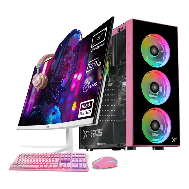 Xtreme Pc Amd Radeon 780m Ryzen 7 32gb Ddr5 Monitor 27 Pink