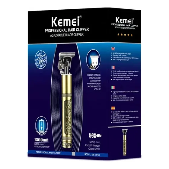 Maquina Corta Pelo Kemei 1974c Trimmer Barberia Barber