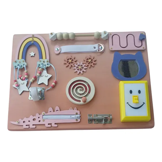 Tablero Panel Didáctico Juego Sensorial Juguete Bebes Madera