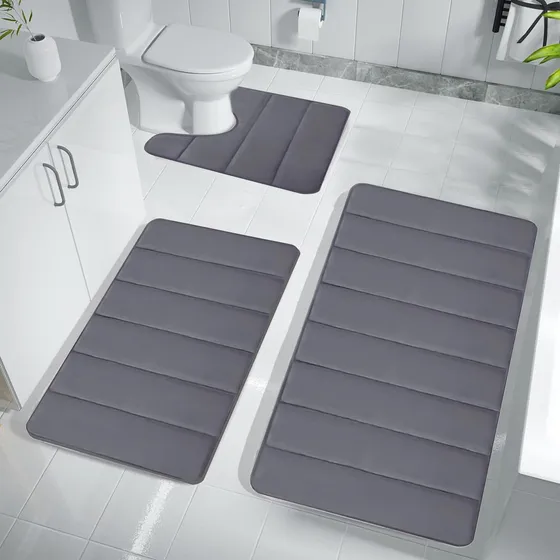 Alfombra Baño 3 Pieza Alfombrilla Espuma Viscoelastica
