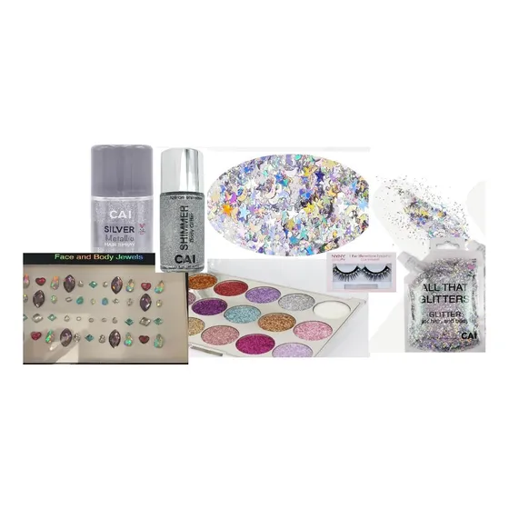 Maquillaje En Gel Con Purpurina Cai Beauty Nyc Para Rostro Y