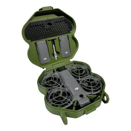 Case De Proteção Dji Neo 2 Com Porta Baterias E Heliponto Verde-musgo