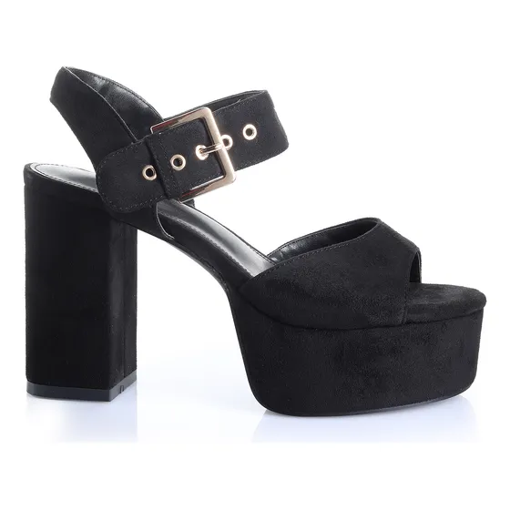 Sandalia Mujer Negro Via Uno 22533609