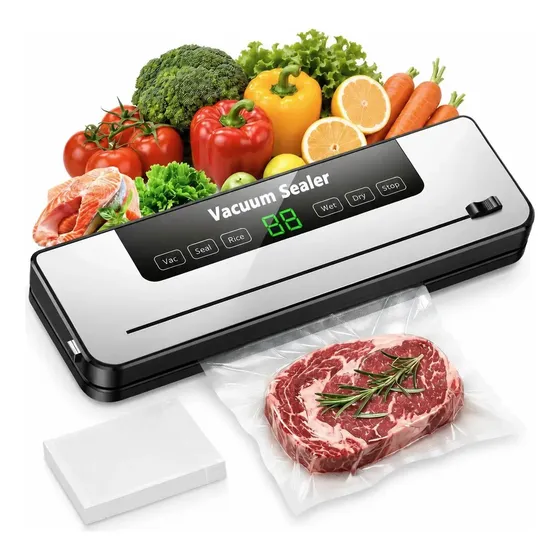 Seladora A Vacuo Digital 6 Em 1 +50 Plastico De Embalagem