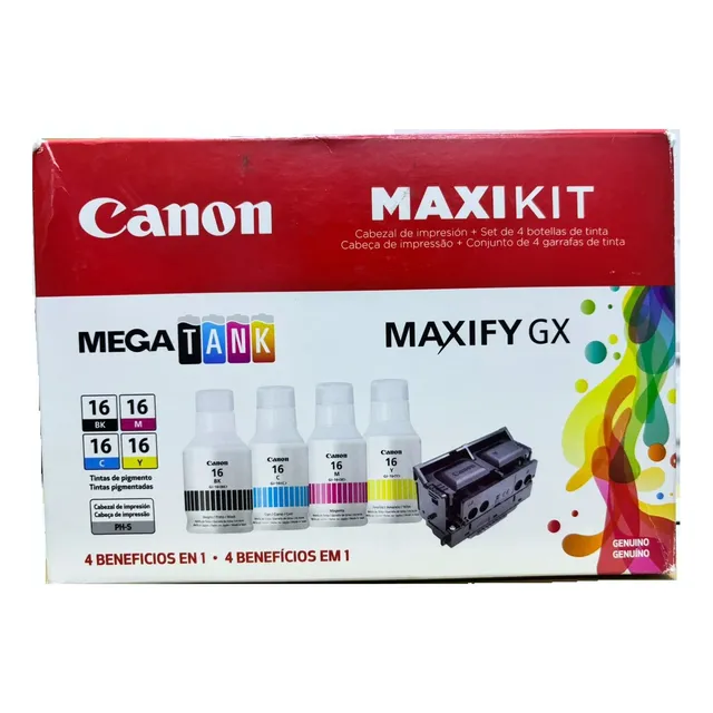 Kit De Cartuchos Canon Gi-16 Bk,c,m,y + Cabezal Ph-s