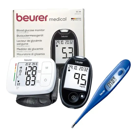 Kit Glucometro Diabetes, Monitor Presión Arterial Color Negro