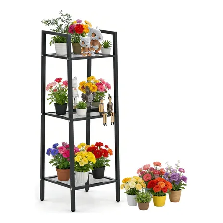Suporte Para Plantas Jardim Vertical Com 3 Andares Floreira Preto