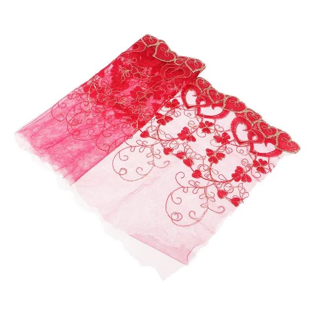 Malla De Tul Con Ribete De Encaje Bordado Floral En 4 Colore