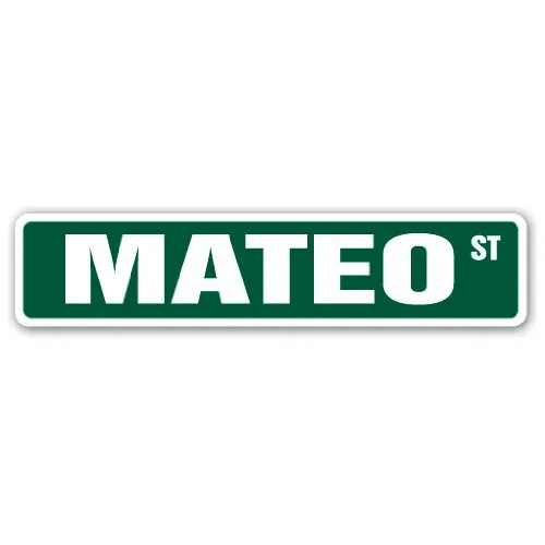 Letrero Calle Mateo Para Habitacion Nombre Niño Interior In