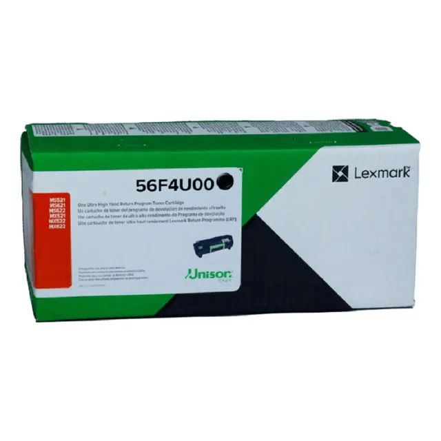 Toner Laser Lexmark 56f4u00 Negro Alto Rendimiento 25000 Pág