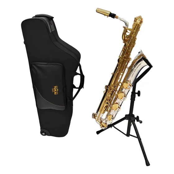 Sax Baritono Tokai Tsb-300gp Mib C/ La Grave - Dourado/prata