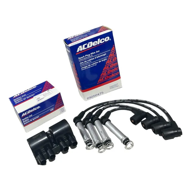 Bobina Chevy Redonda Y Cables Chevy 1.4 1.6 2000-2012 4 Pin