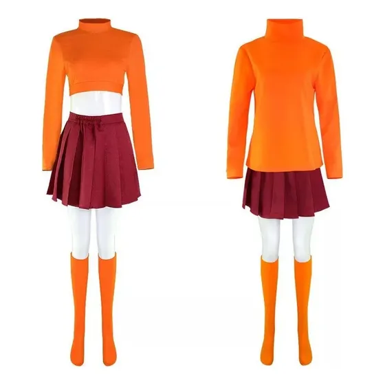 Cosplay De Halloween De Scooby-doo Velma, Incluye Peluca