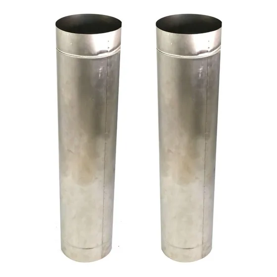 2m Duto 8 Polegadas Inox 430 Chaminé Fornos Churrasqueiras