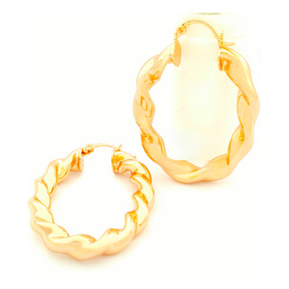 Arracadas Mujer Oval Grandes Aretes Finos Hermosos Oro Lamin Arracadas Mujer Oval Grandes Aretes Finos Hermosos Oro Lamin
