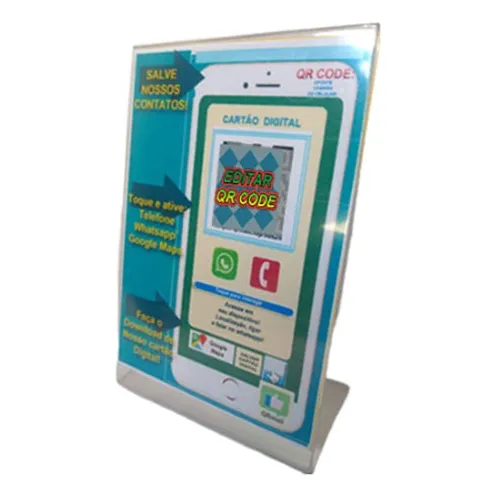 Display L De Mesa 10 X 15cm + Qrcode + CartĂŁo Digital Display L De Mesa 10 X 15cm + Qrcode + CartĂŁo Digital