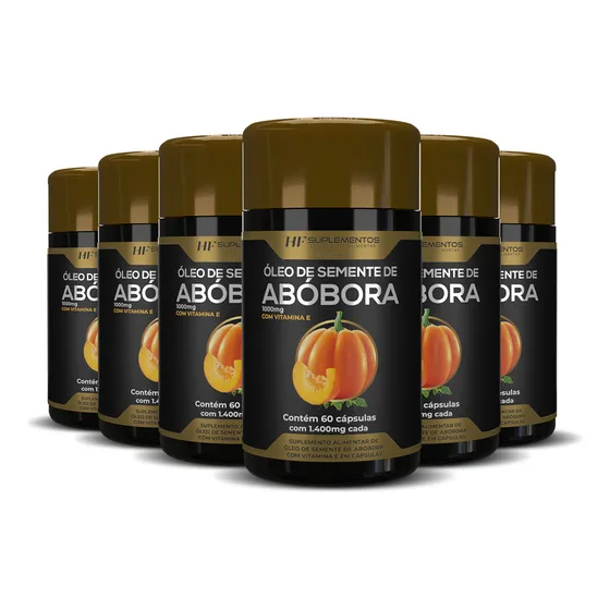 6x Oleo De Semente De Abobora 1400mg 60caps Prensado A Frio