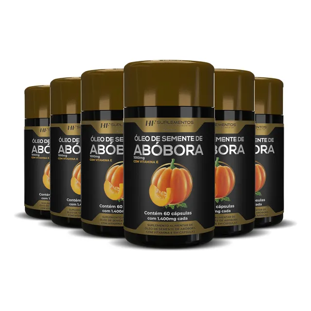 6x Oleo De Semente De Abobora 1400mg 60caps Prensado A Frio