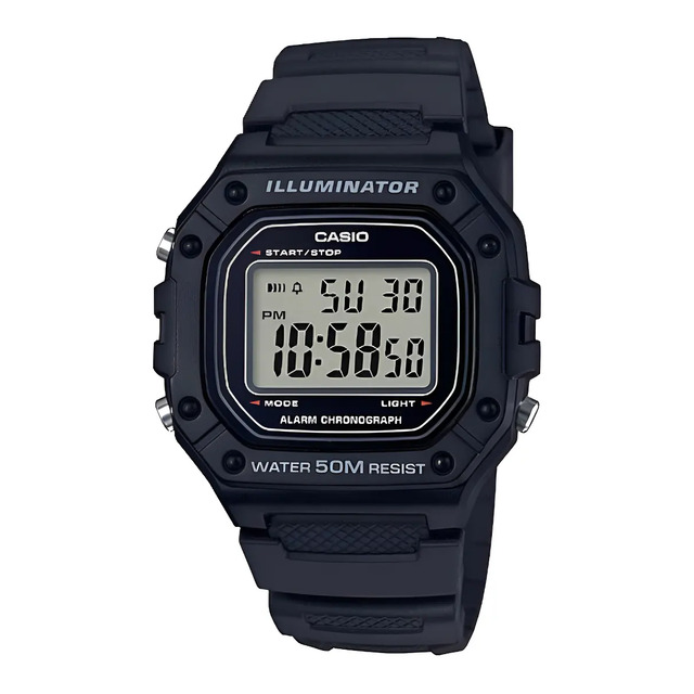 Relógio De Pulso Casio Youth W-218h-1av Preto Cinza/preto