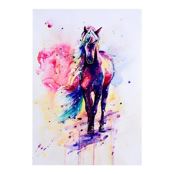 Pintura Al Óleo De Acuarela, Caballo, Animal, Pintura Al Óle