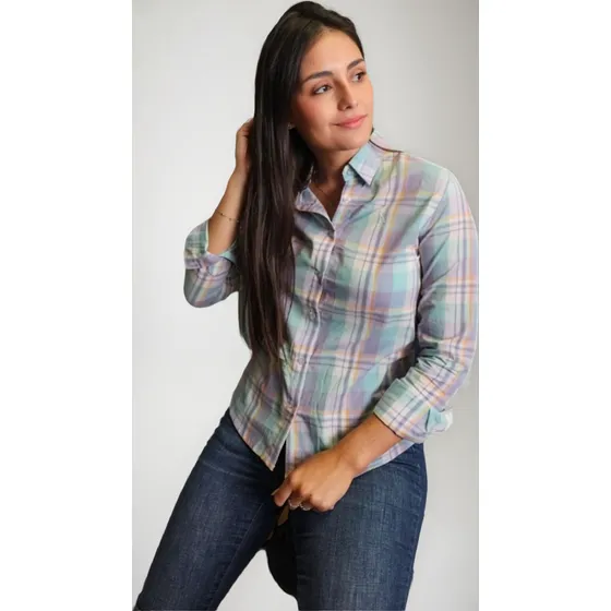 Camisa Dama A Cuadros Raidistas -agrolact