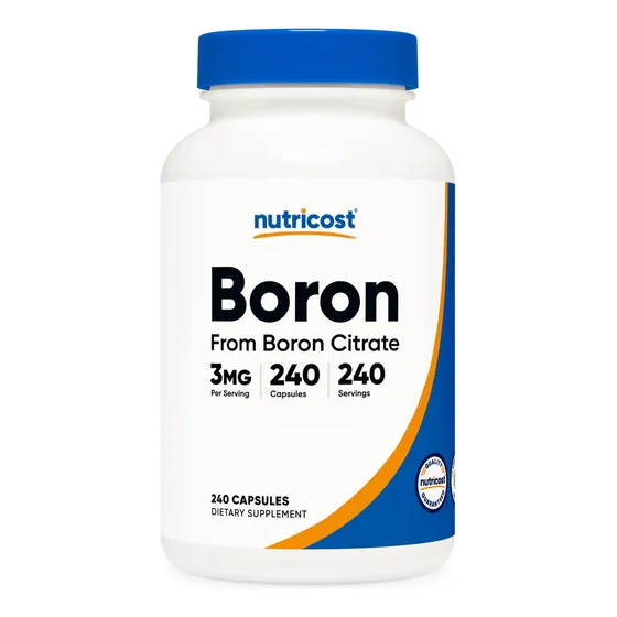 Suplemento Nutricost Boron 3 Mg 240 Cápsulas Vegetarianas
