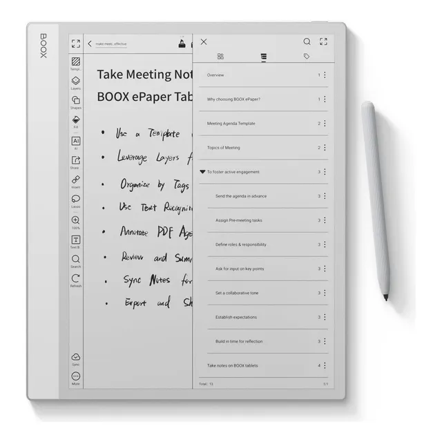 Boox Tablet Note Max 13.3 B/w Epaper Notebook Carta
