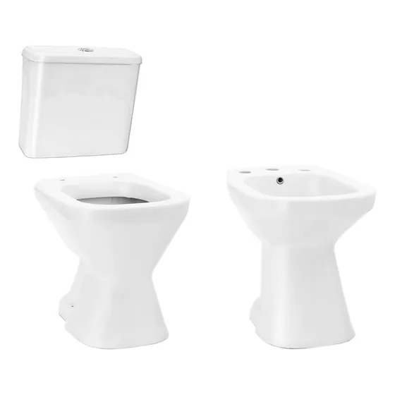 Inodoro 42cm C/depósito A Codo Y Bidet Cordenons Diamante