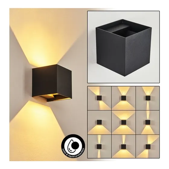 Aplique Led 15w Cubo Luz Cálida Efectos Ajustables Int/ext