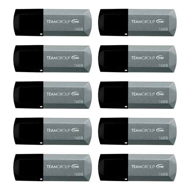Kit 10 De Memoria Flash C153 16gb Usb A 2.0 Plata Liso