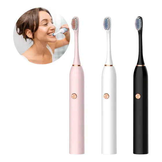 Escova De Dentes Elétrica Recarregável 6 Funções 3 Refil