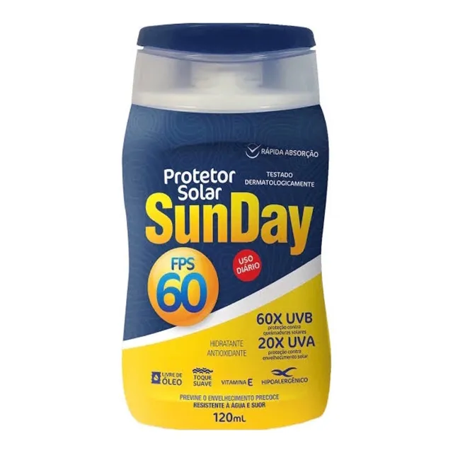 Protetor Solar Sunday Fps 60 Com 120ml