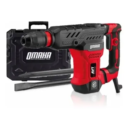 Martillo Demoledor Omaha DE-6MAX 1300W 18J SDS Max Rojo con Cinceles y Maletín